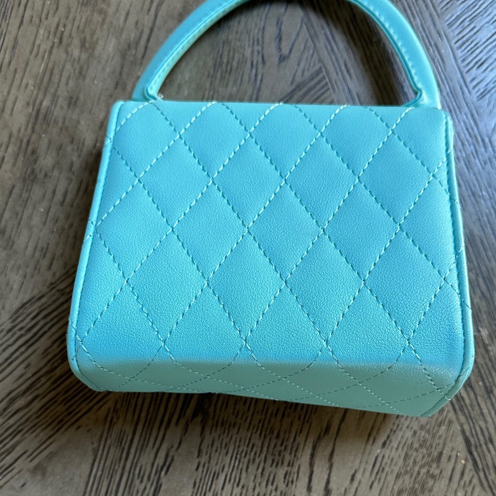 Aqua Quilted Small Handbag - Picture 4 of 12